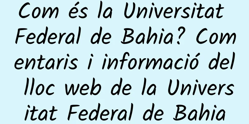 Com és la Universitat Federal de Bahia? Comentaris i informació del lloc web de la Universitat Federal de Bahia