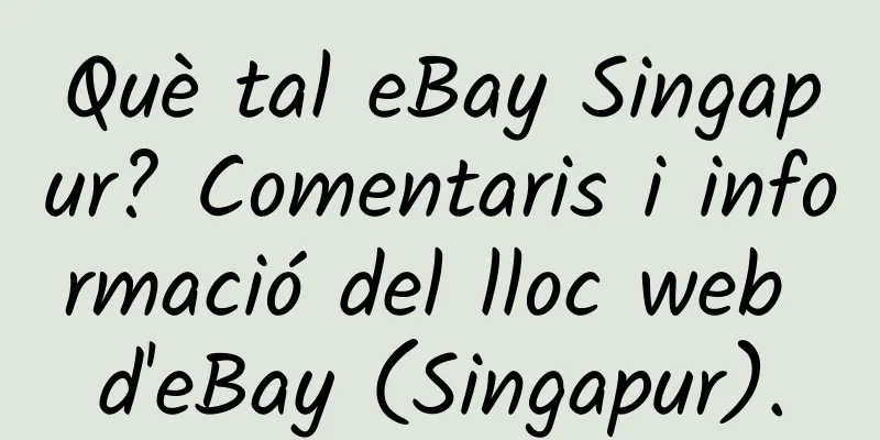 Què tal eBay Singapur? Comentaris i informació del lloc web d'eBay (Singapur).