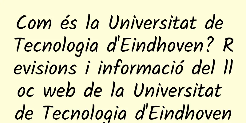 Com és la Universitat de Tecnologia d'Eindhoven? Revisions i informació del lloc web de la Universitat de Tecnologia d'Eindhoven