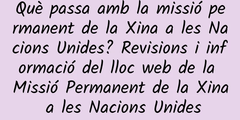 Què passa amb la missió permanent de la Xina a les Nacions Unides? Revisions i informació del lloc web de la Missió Permanent de la Xina a les Nacions Unides