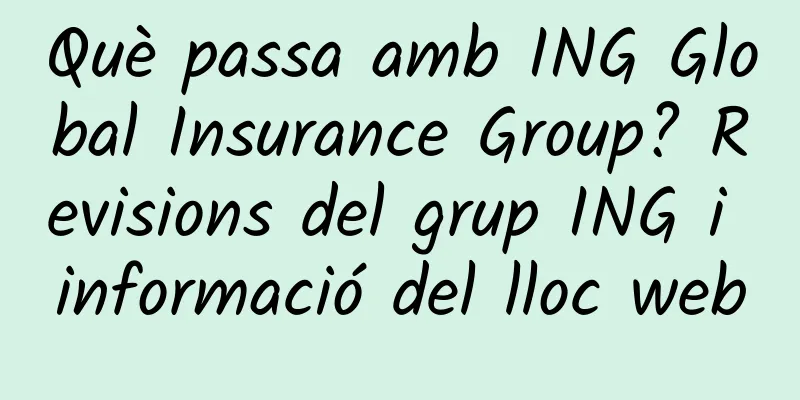 Què passa amb ING Global Insurance Group? Revisions del grup ING i informació del lloc web