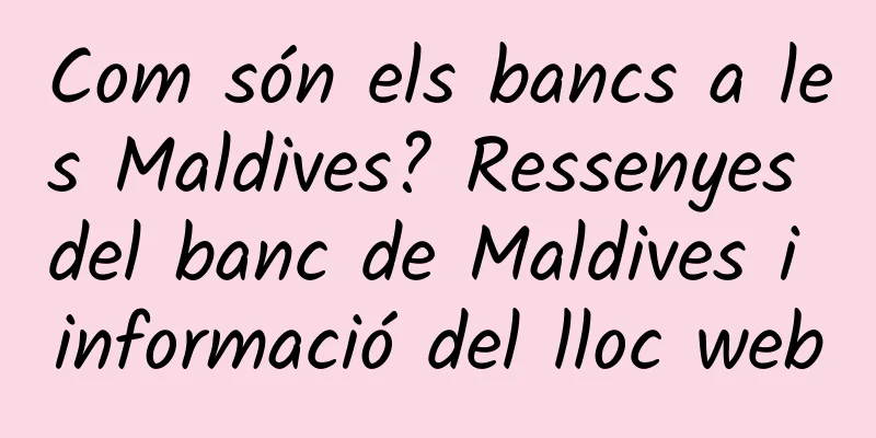 Com són els bancs a les Maldives? Ressenyes del banc de Maldives i informació del lloc web