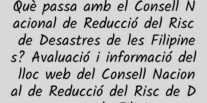 Què passa amb el Consell Nacional de Reducció del Risc de Desastres de les Filipines? Avaluació i informació del lloc web del Consell Nacional de Reducció del Risc de Desastres de Filipines