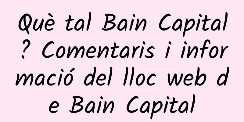Què tal Bain Capital? Comentaris i informació del lloc web de Bain Capital