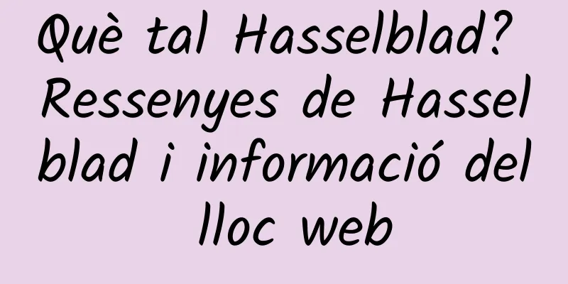 Què tal Hasselblad? Ressenyes de Hasselblad i informació del lloc web