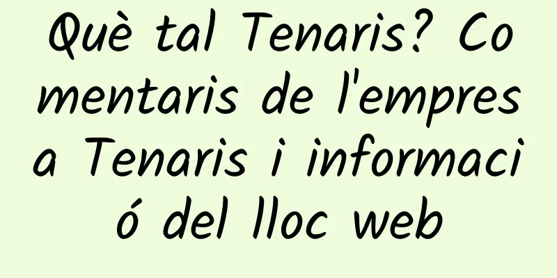 Què tal Tenaris? Comentaris de l'empresa Tenaris i informació del lloc web