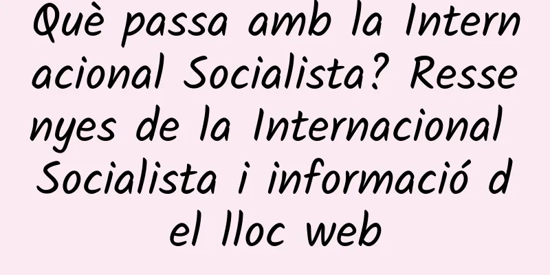 Què passa amb la Internacional Socialista? Ressenyes de la Internacional Socialista i informació del lloc web