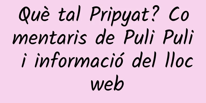 Què tal Pripyat? Comentaris de Puli Puli i informació del lloc web