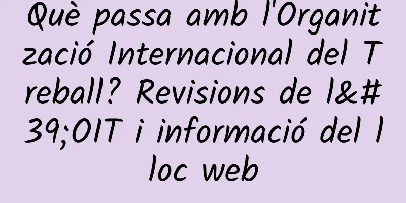 Què passa amb l'Organització Internacional del Treball? Revisions de l'OIT i informació del lloc web