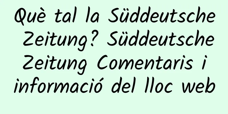 Què tal la Süddeutsche Zeitung? Süddeutsche Zeitung Comentaris i informació del lloc web