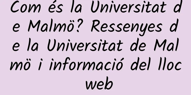Com és la Universitat de Malmö? Ressenyes de la Universitat de Malmö i informació del lloc web