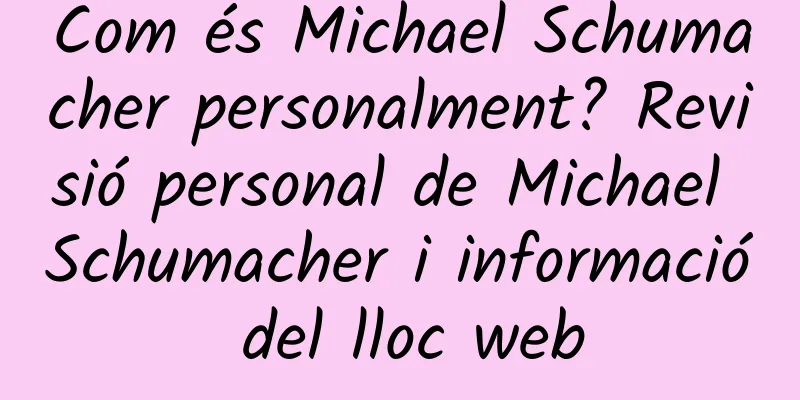 Com és Michael Schumacher personalment? Revisió personal de Michael Schumacher i informació del lloc web