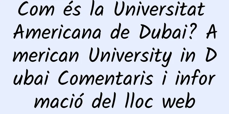 Com és la Universitat Americana de Dubai? American University in Dubai Comentaris i informació del lloc web