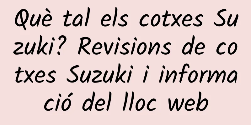 Què tal els cotxes Suzuki? Revisions de cotxes Suzuki i informació del lloc web