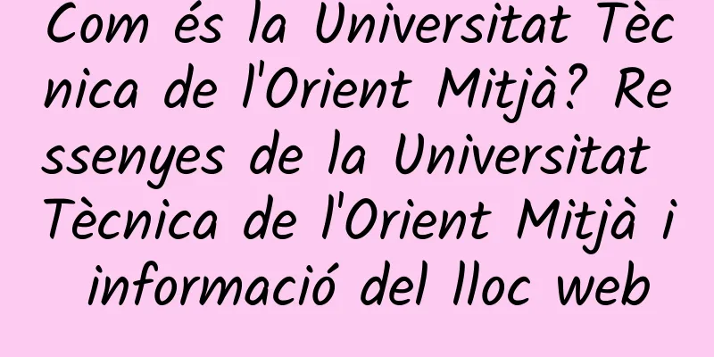 Com és la Universitat Tècnica de l'Orient Mitjà? Ressenyes de la Universitat Tècnica de l'Orient Mitjà i informació del lloc web