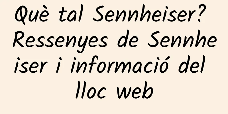 Què tal Sennheiser? Ressenyes de Sennheiser i informació del lloc web
