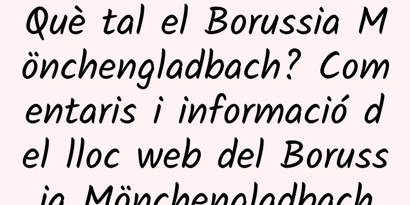 Què tal el Borussia Mönchengladbach? Comentaris i informació del lloc web del Borussia Mönchengladbach