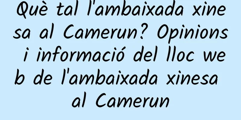 Què tal l'ambaixada xinesa al Camerun? Opinions i informació del lloc web de l'ambaixada xinesa al Camerun