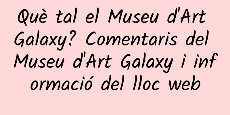 Què tal el Museu d'Art Galaxy? Comentaris del Museu d'Art Galaxy i informació del lloc web