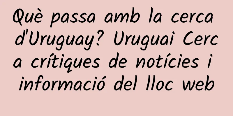 Què passa amb la cerca d'Uruguay? Uruguai Cerca crítiques de notícies i informació del lloc web