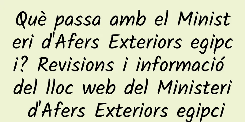 Què passa amb el Ministeri d'Afers Exteriors egipci? Revisions i informació del lloc web del Ministeri d'Afers Exteriors egipci