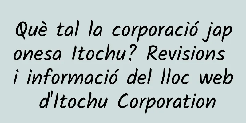 Què tal la corporació japonesa Itochu? Revisions i informació del lloc web d'Itochu Corporation