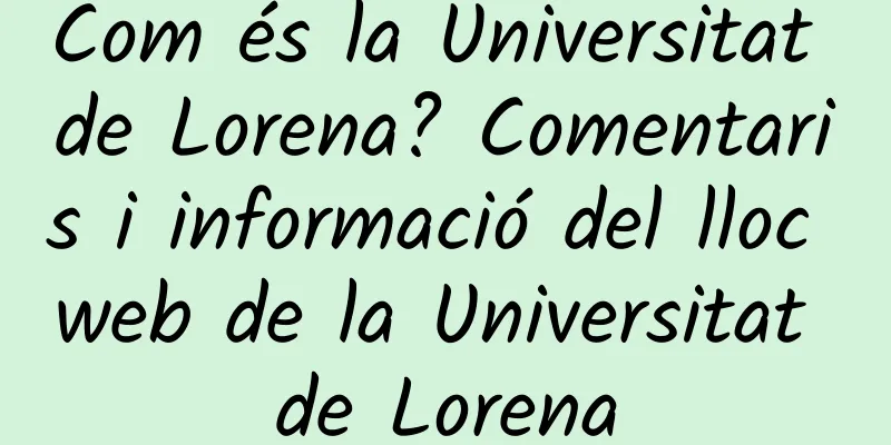Com és la Universitat de Lorena? Comentaris i informació del lloc web de la Universitat de Lorena