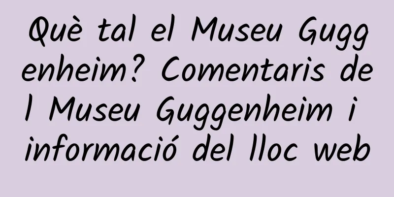 Què tal el Museu Guggenheim? Comentaris del Museu Guggenheim i informació del lloc web