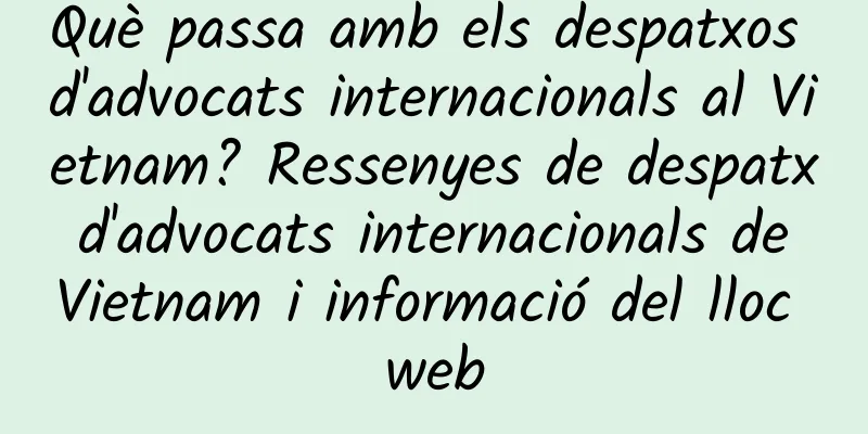 Què passa amb els despatxos d'advocats internacionals al Vietnam? Ressenyes de despatx d'advocats internacionals de Vietnam i informació del lloc web