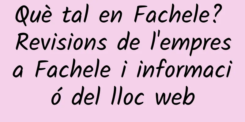 Què tal en Fachele? Revisions de l'empresa Fachele i informació del lloc web