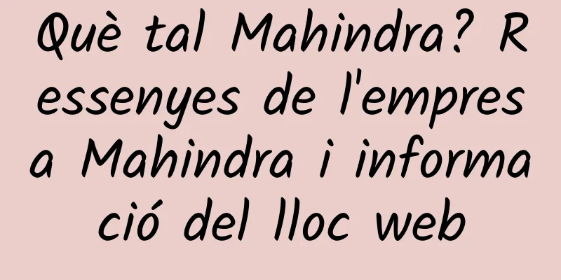 Què tal Mahindra? Ressenyes de l'empresa Mahindra i informació del lloc web