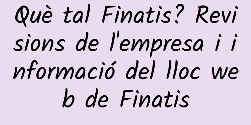 Què tal Finatis? Revisions de l'empresa i informació del lloc web de Finatis