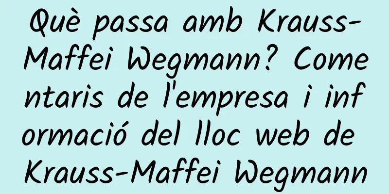 Què passa amb Krauss-Maffei Wegmann? Comentaris de l'empresa i informació del lloc web de Krauss-Maffei Wegmann