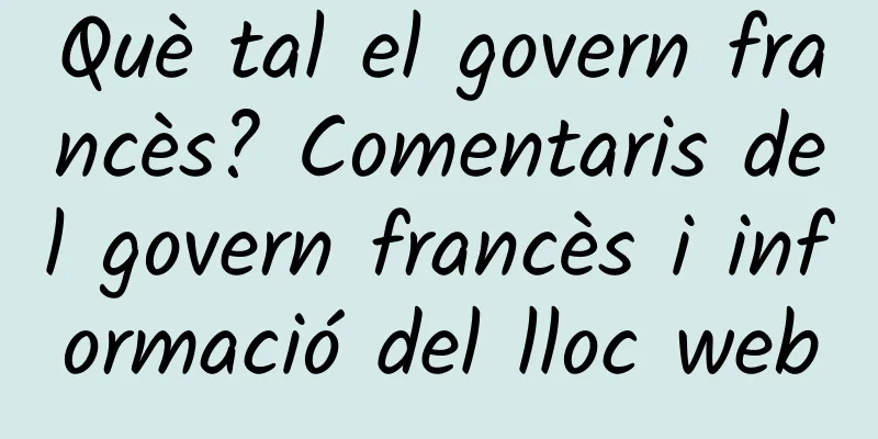 Què tal el govern francès? Comentaris del govern francès i informació del lloc web