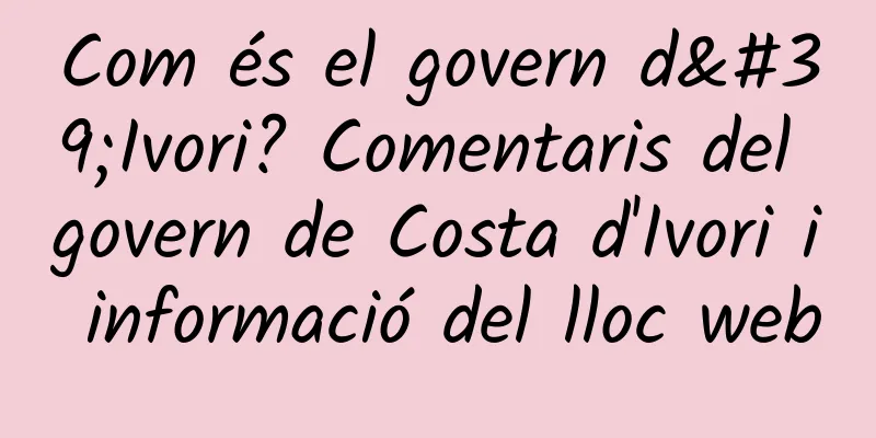 Com és el govern d'Ivori? Comentaris del govern de Costa d'Ivori i informació del lloc web