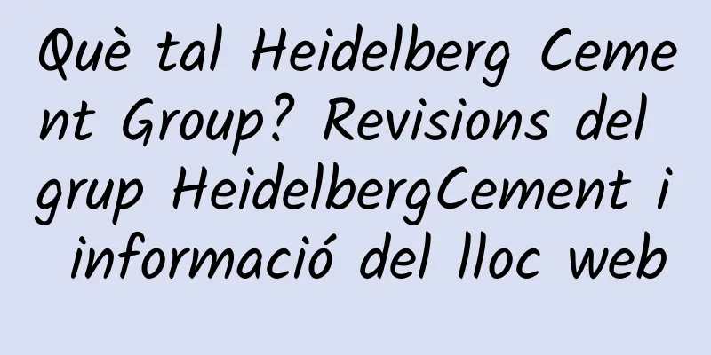 Què tal Heidelberg Cement Group? Revisions del grup HeidelbergCement i informació del lloc web
