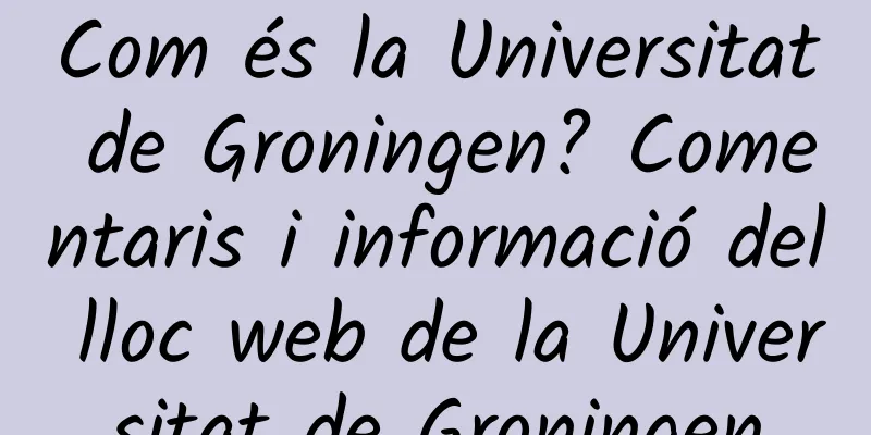 Com és la Universitat de Groningen? Comentaris i informació del lloc web de la Universitat de Groningen