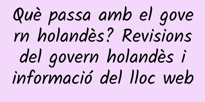 Què passa amb el govern holandès? Revisions del govern holandès i informació del lloc web