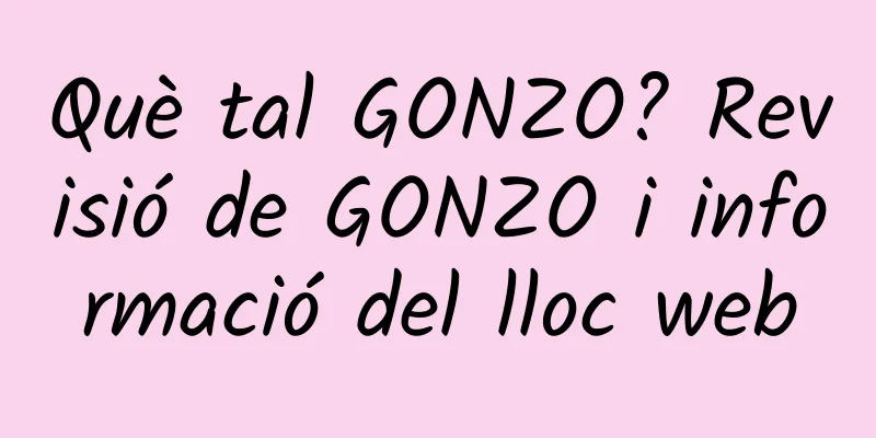 Què tal GONZO? Revisió de GONZO i informació del lloc web