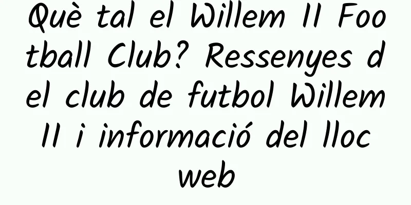 Què tal el Willem II Football Club? Ressenyes del club de futbol Willem II i informació del lloc web