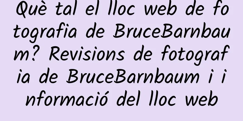 Què tal el lloc web de fotografia de BruceBarnbaum? Revisions de fotografia de BruceBarnbaum i informació del lloc web