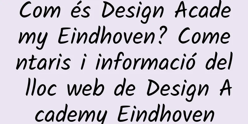 Com és Design Academy Eindhoven? Comentaris i informació del lloc web de Design Academy Eindhoven