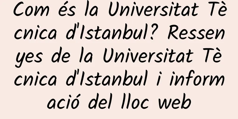 Com és la Universitat Tècnica d'Istanbul? Ressenyes de la Universitat Tècnica d'Istanbul i informació del lloc web