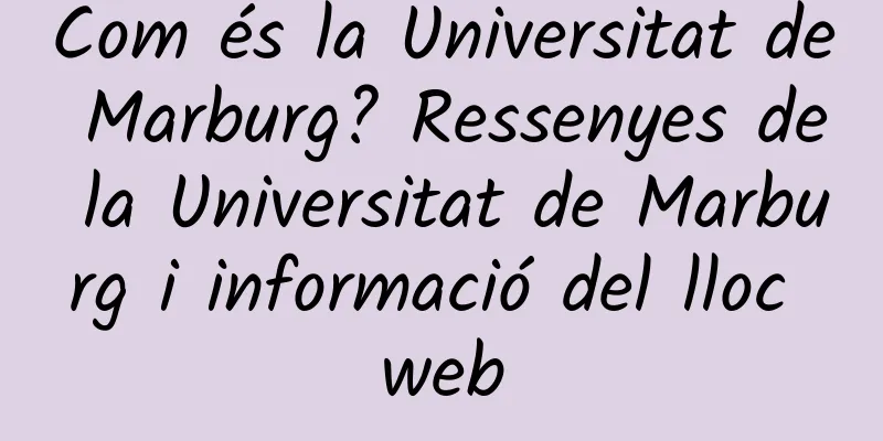 Com és la Universitat de Marburg? Ressenyes de la Universitat de Marburg i informació del lloc web