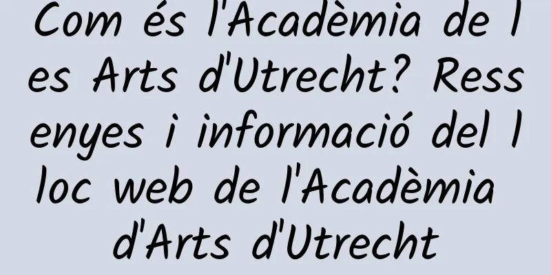 Com és l'Acadèmia de les Arts d'Utrecht? Ressenyes i informació del lloc web de l'Acadèmia d'Arts d'Utrecht