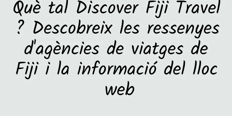 Què tal Discover Fiji Travel? Descobreix les ressenyes d'agències de viatges de Fiji i la informació del lloc web