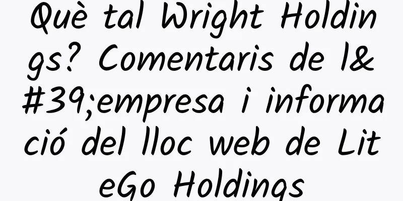Què tal Wright Holdings? Comentaris de l'empresa i informació del lloc web de LiteGo Holdings