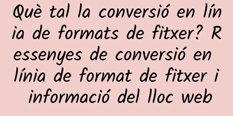 Què tal la conversió en línia de formats de fitxer? Ressenyes de conversió en línia de format de fitxer i informació del lloc web