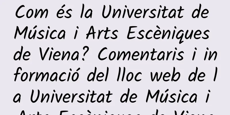 Com és la Universitat de Música i Arts Escèniques de Viena? Comentaris i informació del lloc web de la Universitat de Música i Arts Escèniques de Viena