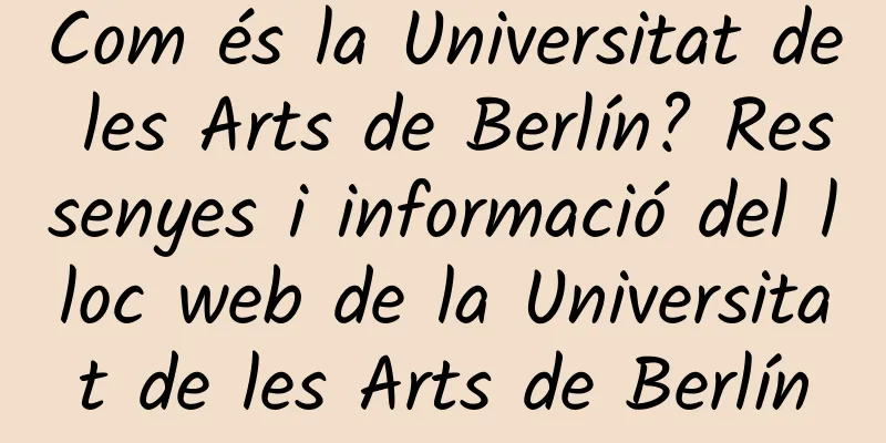 Com és la Universitat de les Arts de Berlín? Ressenyes i informació del lloc web de la Universitat de les Arts de Berlín